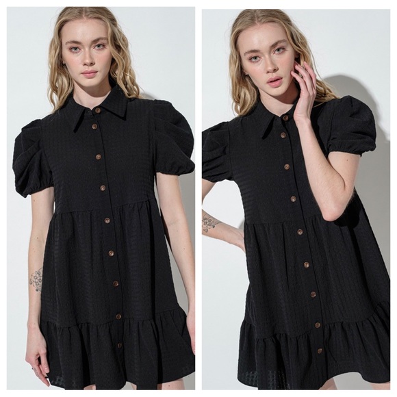 37 Chic Basic Collared Button Down Dress - Picture 2 of 5